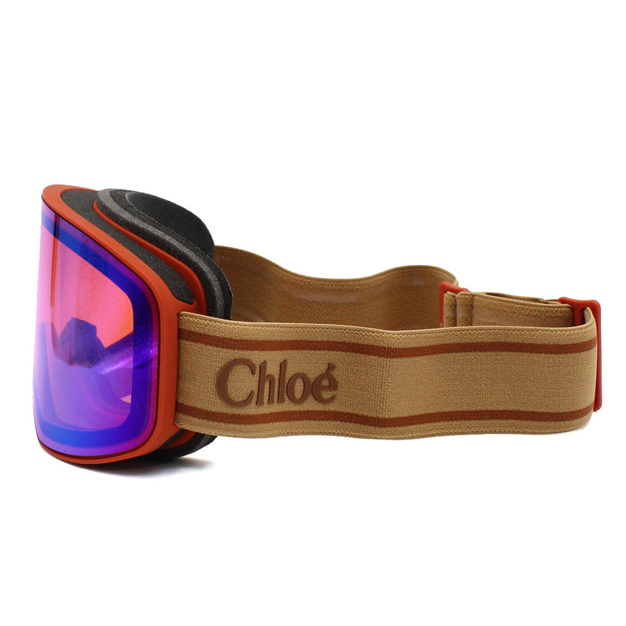 Chloé + Fusalp Cassidy Ski Goggles in Brown Orange