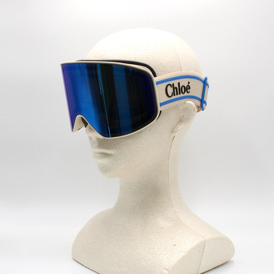 Chloé + Fusalp Cassidy Ski Goggles in Ivory Blue