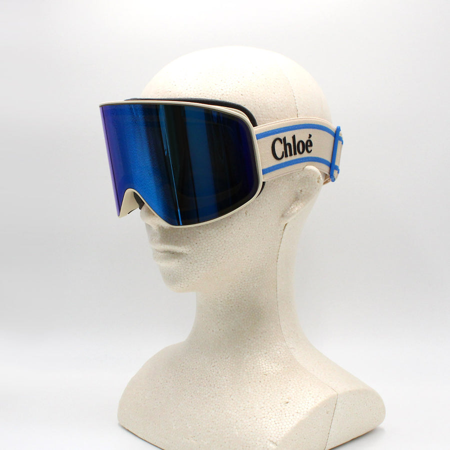 chloe cassidy ski goggles Chloé + Fusalp Cassidy Ski Goggles in Ivory Blue