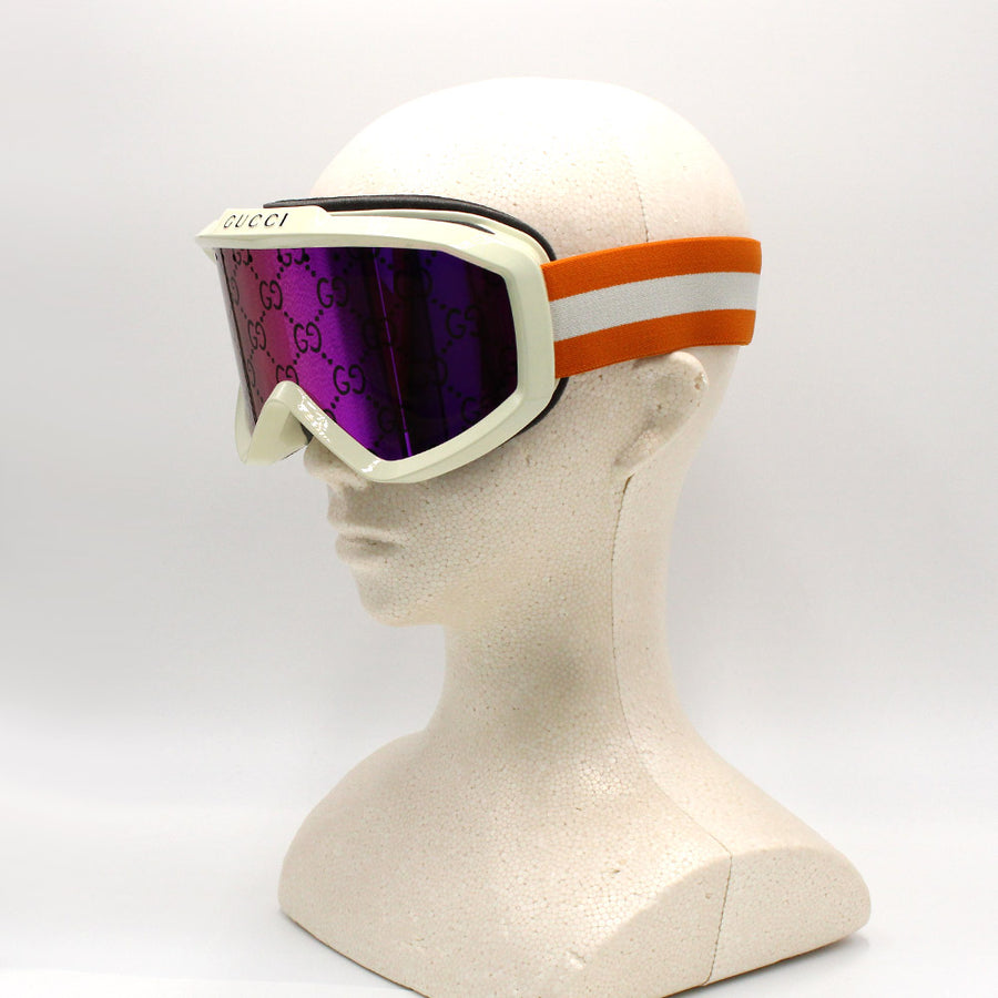 Gucci Ski Goggles in Shiny Solid Ivory Injected