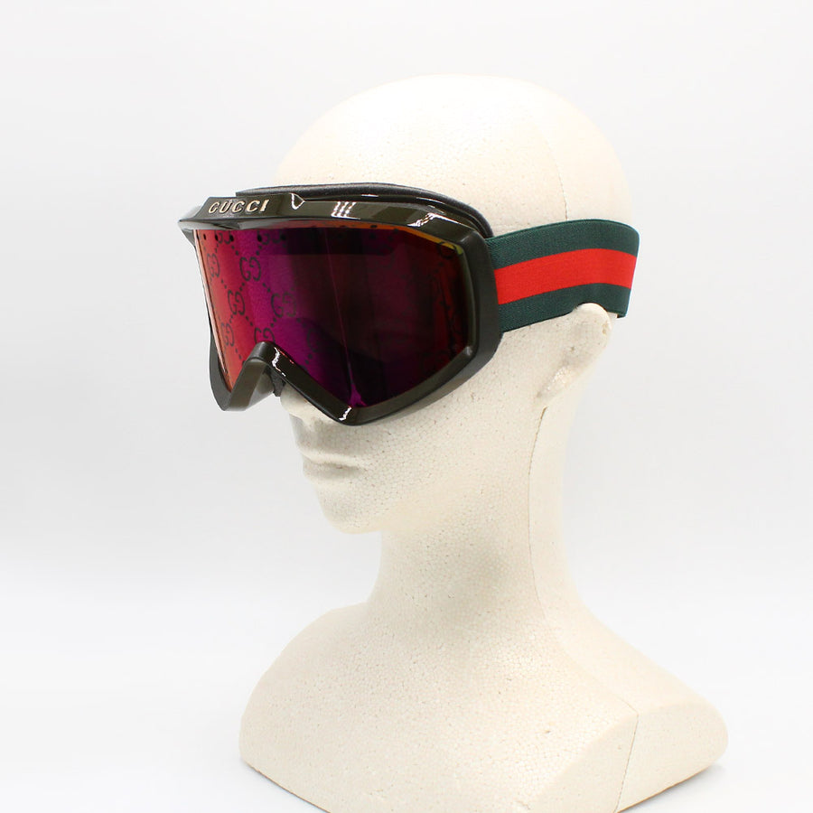 Gucci Ski Goggles in Shiny Green Injected
