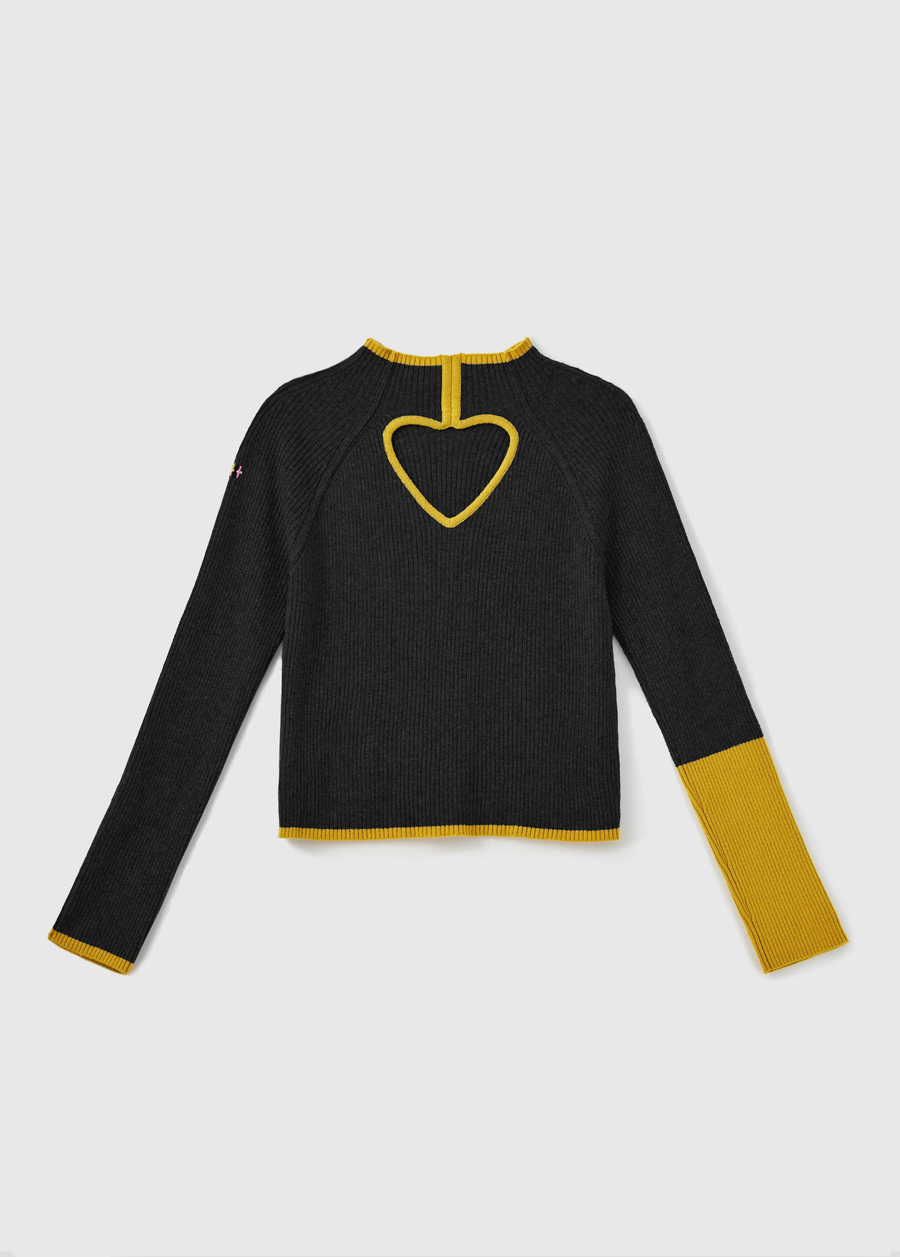 Eugenie Heart Cut-out Over Back Sweater