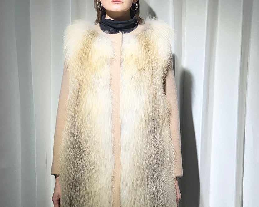 Cashmere Coat with Fox Fur